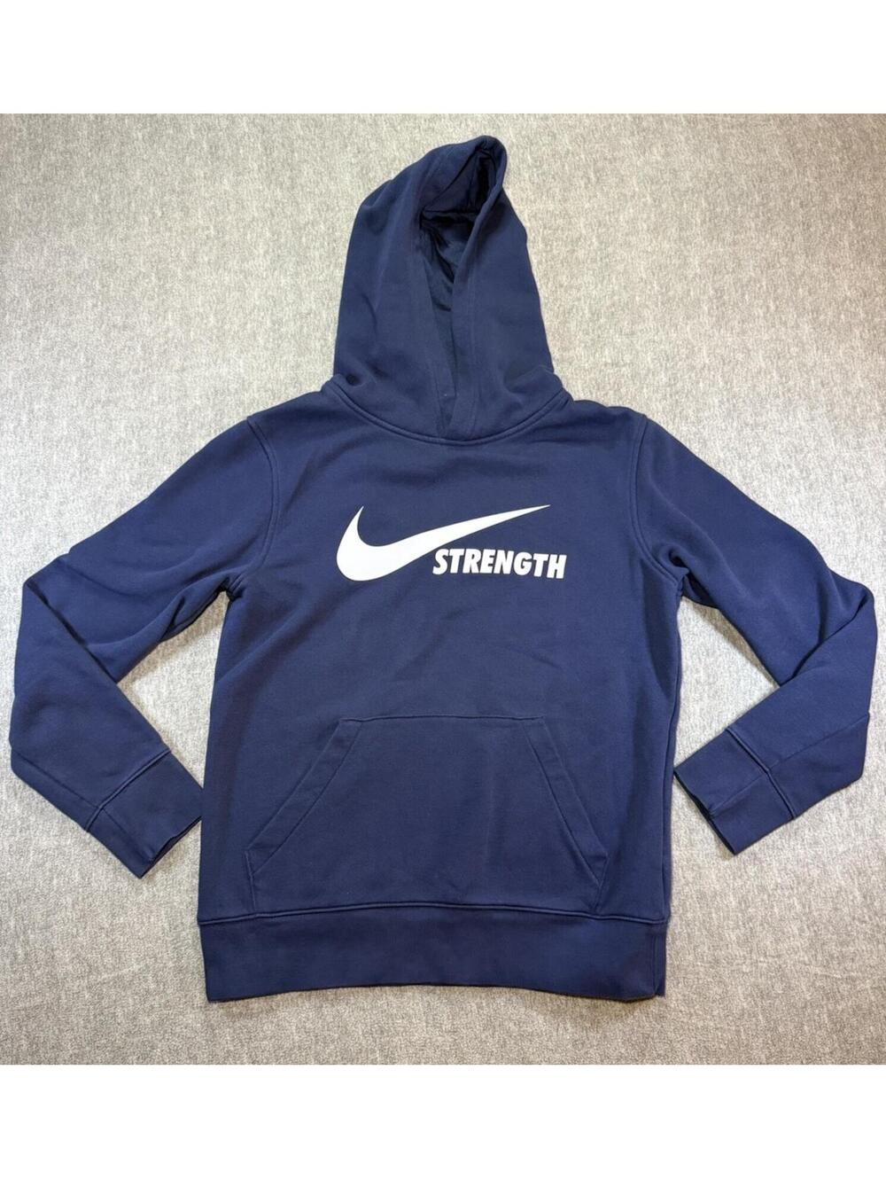 Nike Men’s Hoodie Sweatshirt - Small/Pull Over/Navy Blue/Nike Logo Strength
